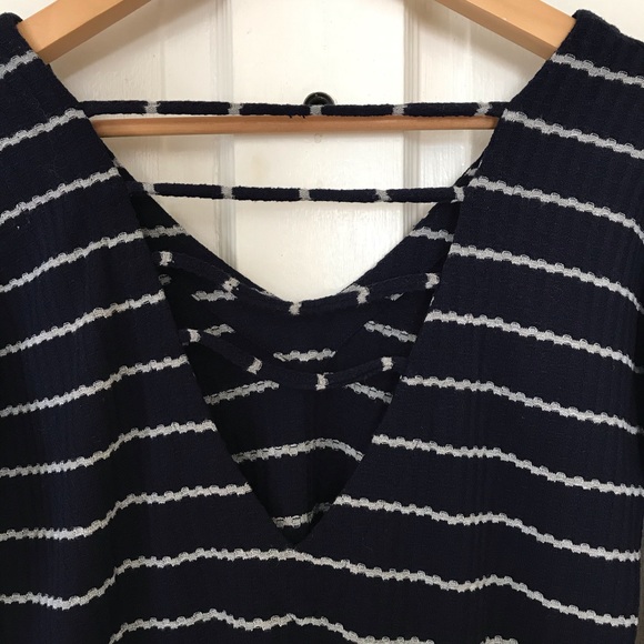 Chaser navy striped viscose strappy back top - Picture 4 of 11